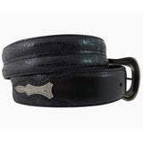 Roper Men's Black Ostrich Belt