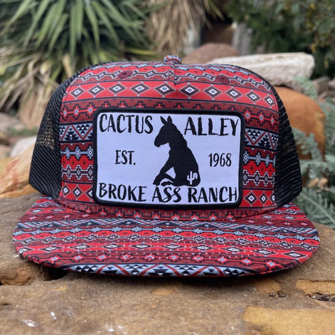Cactus Alley Donkey Red/Black Aztec Cap