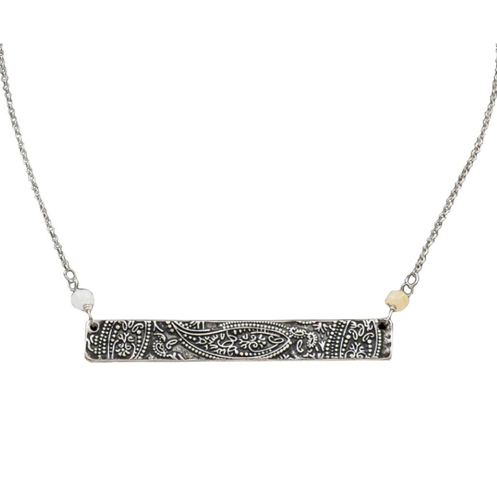 Silver Strike Paisley Bar Necklace