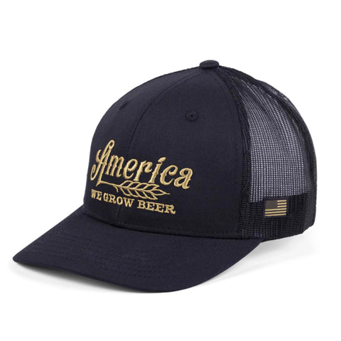 Rural Cloth We Grow Beer Black & Gold Embroidered Cap