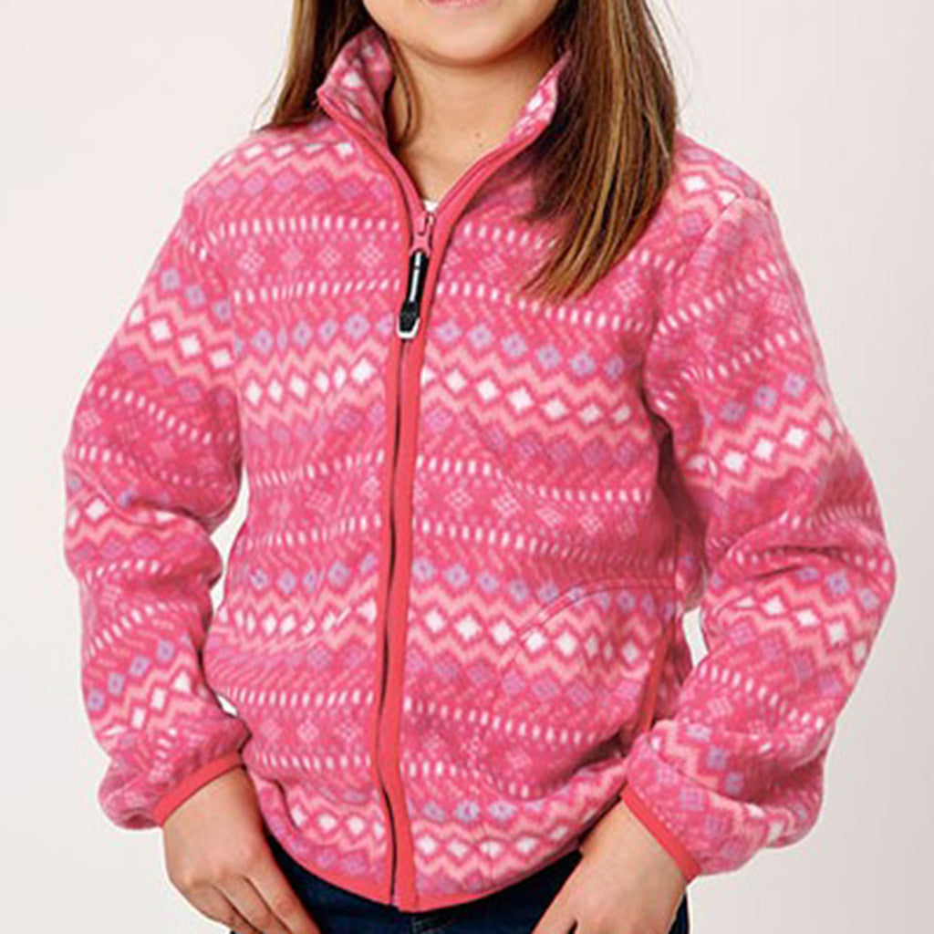 Roper Youth Pink Aztec Fleece