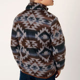 Roper Youth Brown & Grey Aztec Fleece
