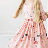 Mila & Rose Kids Pink Unicorn Rainbow Dress