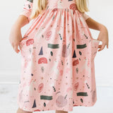 Mila & Rose Kids Pink Unicorn Rainbow Dress