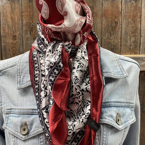 Rodeo Drive LLC Wine/Red Cream Paisley Scarf