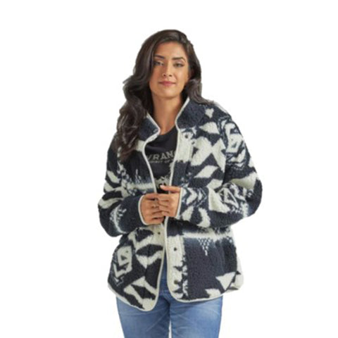 Wrangler Women's Black/White Aztec Sherpa Jacket