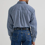 Wrangler Men's Cornflower Blue& Black Print Geo Shirt