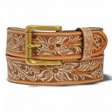 Justin Men's Tan Vintage Floral Belt