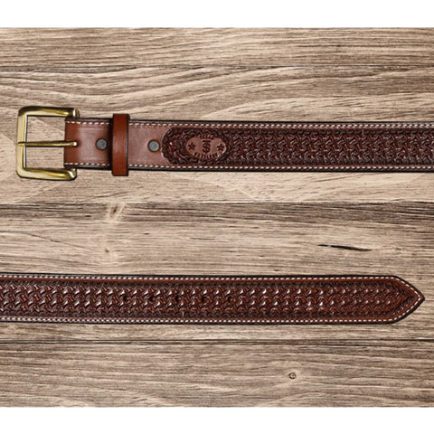 Texas Saddlery Men's Choc Spider Tapered Belt
