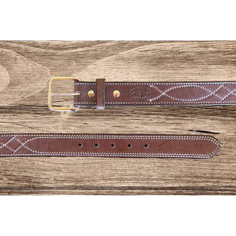 Texas Saddlery Choc Stitch Gunfighter Belt