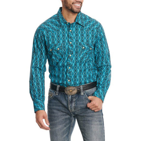 Rock & Roll Men's Turquoise Aztec Shirt