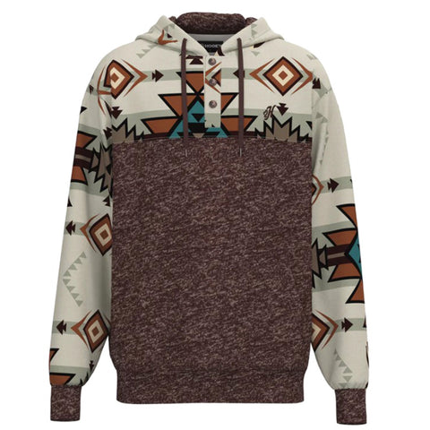 Hooey Men's Jimmy Maroon Aztec Hoodie