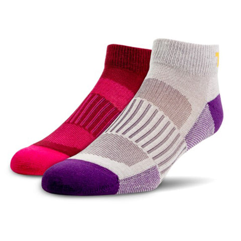 Ariat Women's Pink/Purple TEK 1/4 Crew Sox