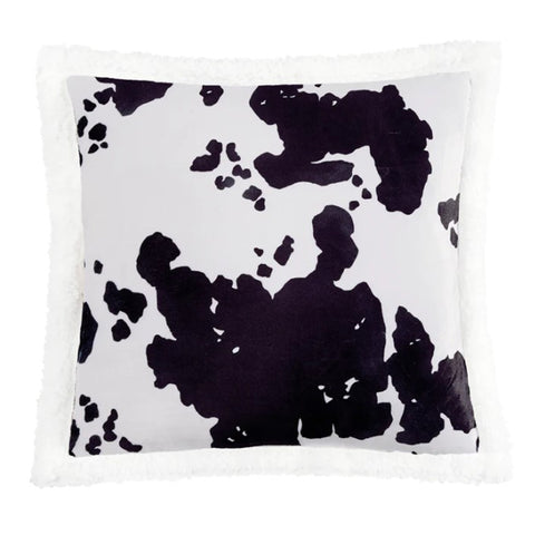 Black & White Cow Print Pillow