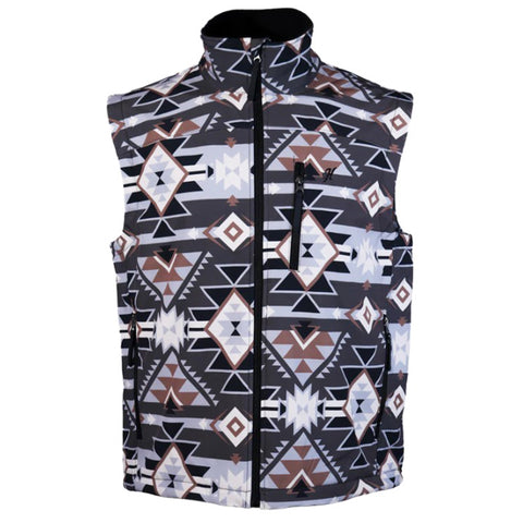 Hooey Men's Tan Grey Aztec Vest