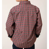 Roper Boy's Red Diamond Print Shirt