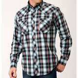 Roper Men's Black White Red Plaid Shirt