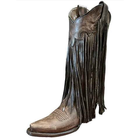 Corral Women's Brown/ Black Fringe Western Boot