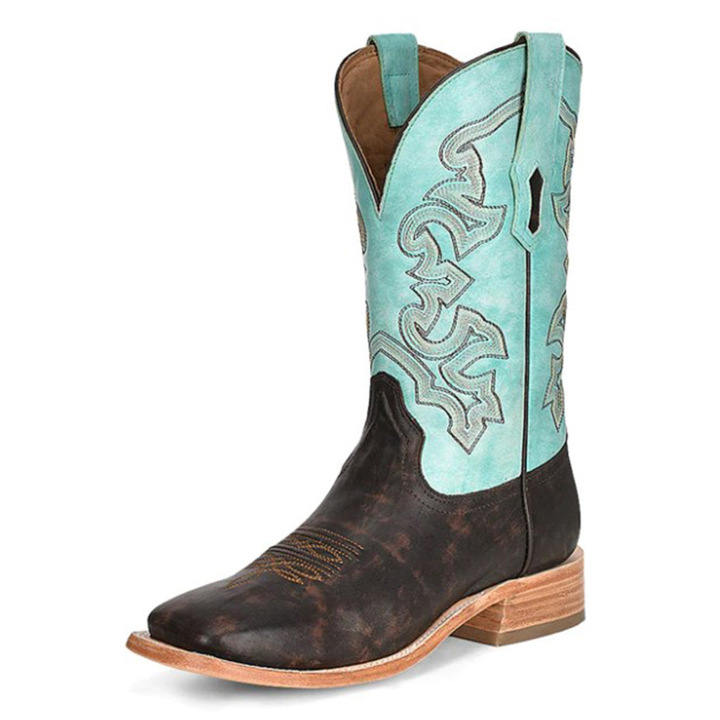 Corral Men's Brown/Turquoise Square Toe
