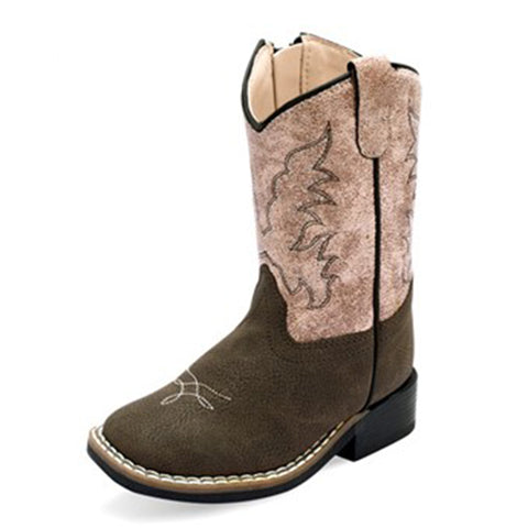 Old West Girl's Pink/Brown Boots
