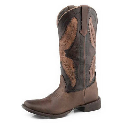 Roper Women's Brown/Tooled Feather Boots
