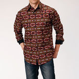 Roper Men's Red Aztec Print Shirt