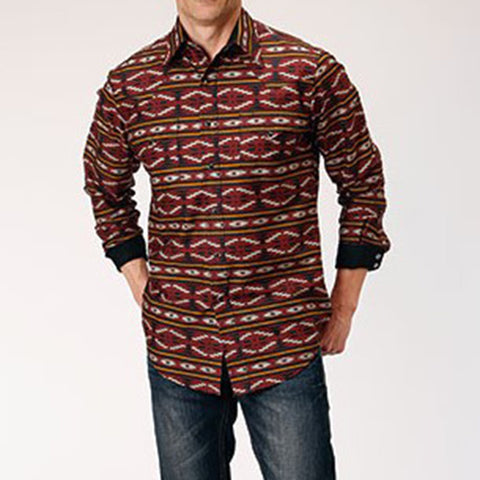 Roper Men's Red Aztec Print Shirt