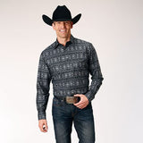 Roper Men's Black Aztec Stripe Shirt