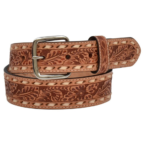 3D Youth Floral Embossed Inlay Belt