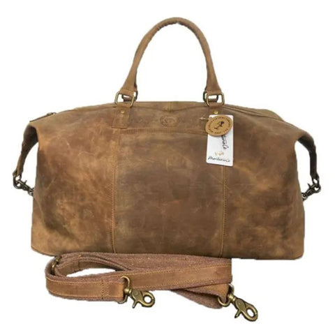 Montana Co Brown Leather Duffle Bag