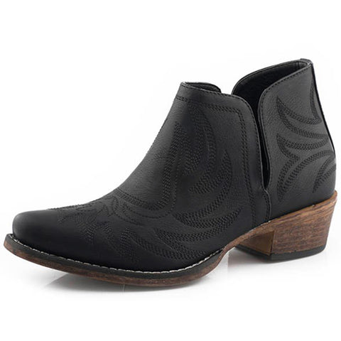 Roper Women's Black Western Bootie Snip Toe