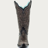 Corral Women's Black Hand Tooled Western Boots
