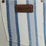 Wrangler Blue & White Stripe Flare Jeans