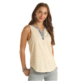 Panhandle Women's Cream Floral Tank