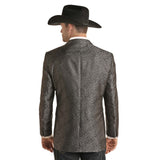 Rock & Roll Men's Black Jacquard Sports Coat