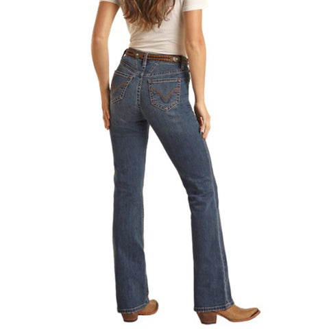 Rock & Roll Women's Med Vintage High Rise Bootcut