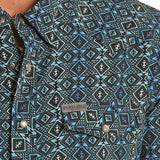 Panhandle Slim Men's Blue/Black Aztec Tek Shirt