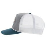 Hooey Grey, White, and Teal Punchy Hat