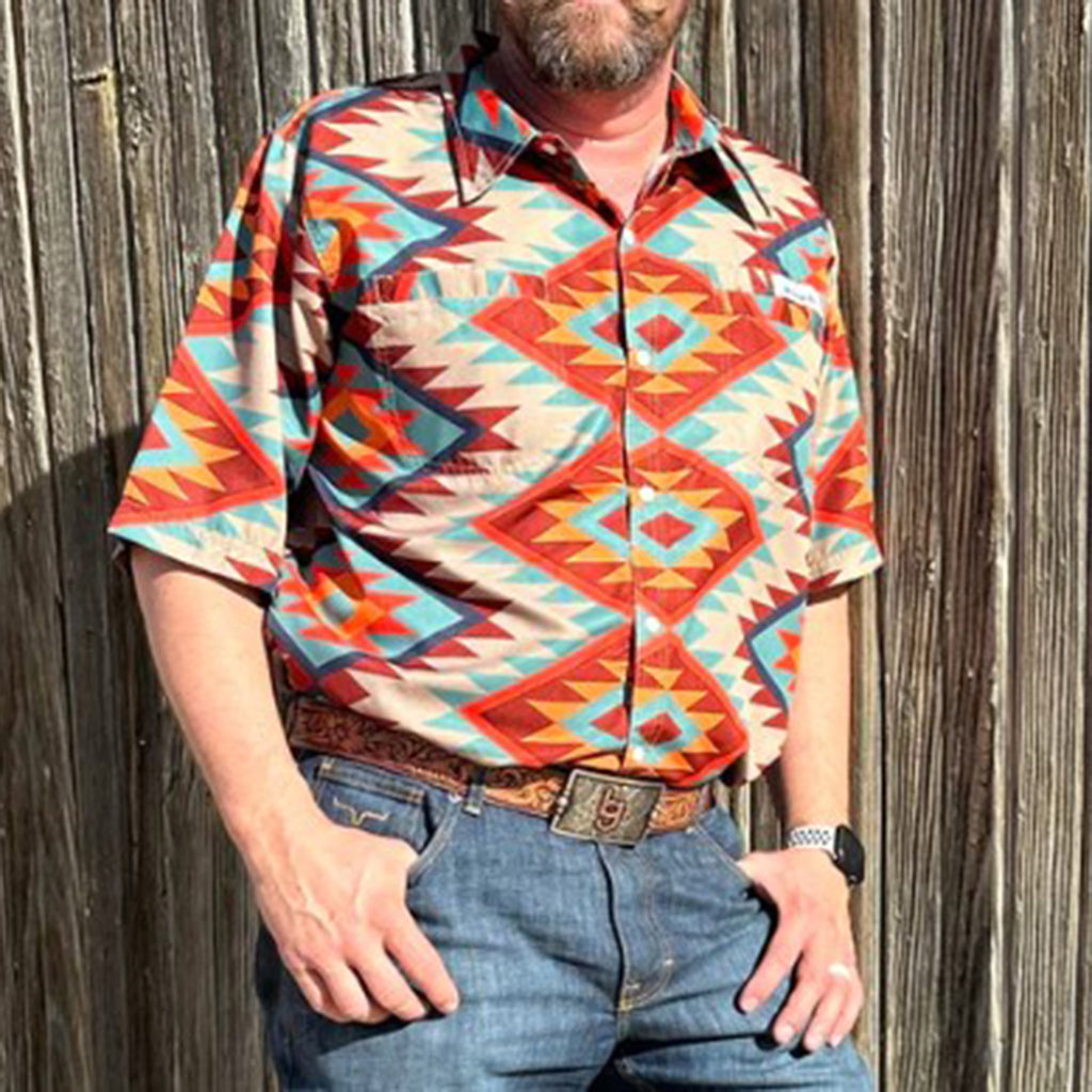 Muti Colored Aztec Short Sleeve Shirt