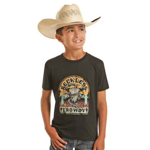 Rock & Roll Kid's Black Reckless Tee