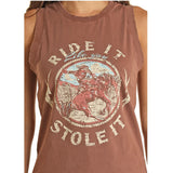 Rock & Roll Women's Brown Ride It Tank