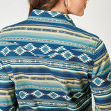 Roper Women's Blue Southwest Aztec Long Sleeve