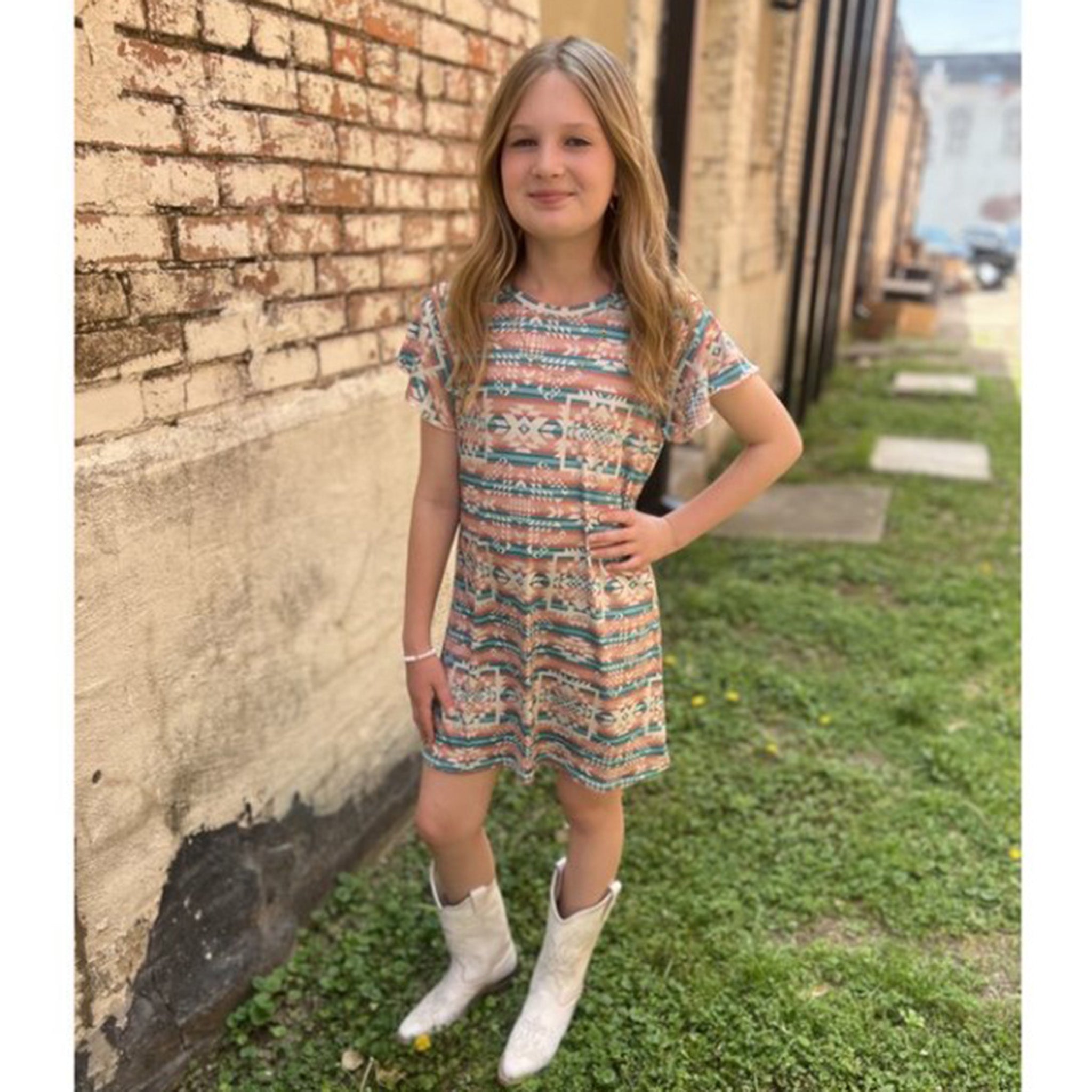 aztec t shirt dress Panhandle Girl's Aztec T-Shirt Dress