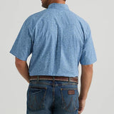Wrangler Men's Blue Paisley Short Sleeve