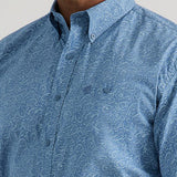Wrangler Men's Blue Paisley Short Sleeve -