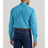 Wrangler Men's Blue Paisley Long Sleeve