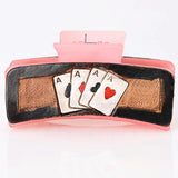 American Darling Painted Cards Leather Hairclip