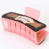 American Darling Painted Cards Leather Hairclip