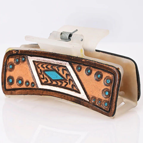 American Darling Southwest Painted Tooled Hairclip