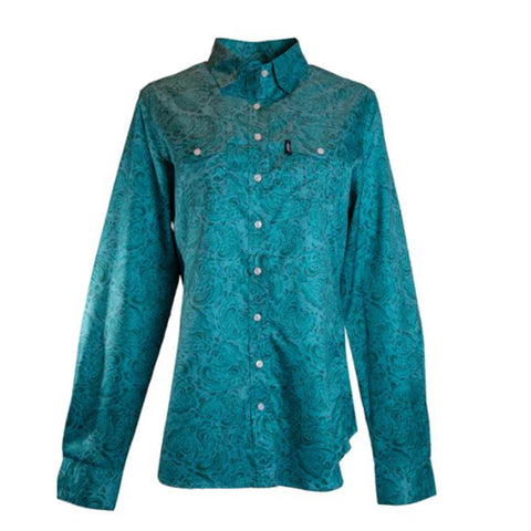Hooey Women's Teal Floral Sol Competition Shirt